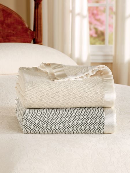 Waffle blanket best sale with silk trim